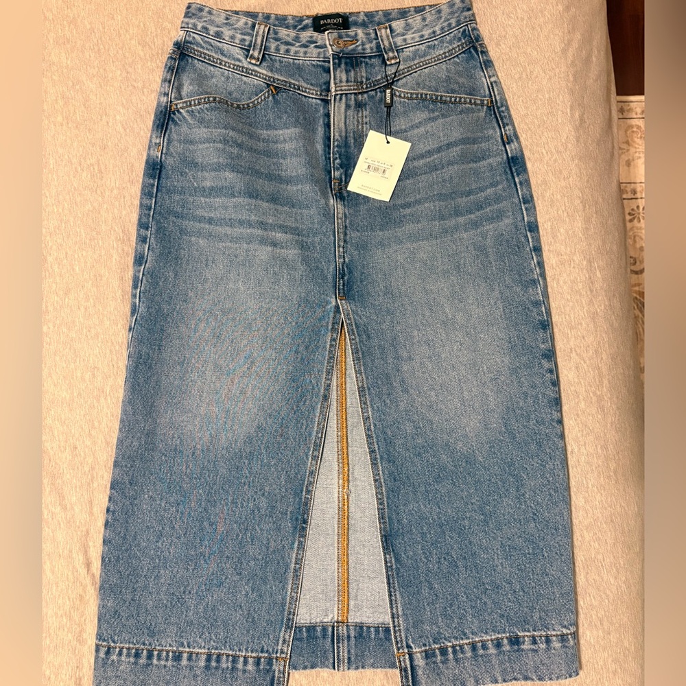 Bardot Blue Denim Midi Women's Skirt